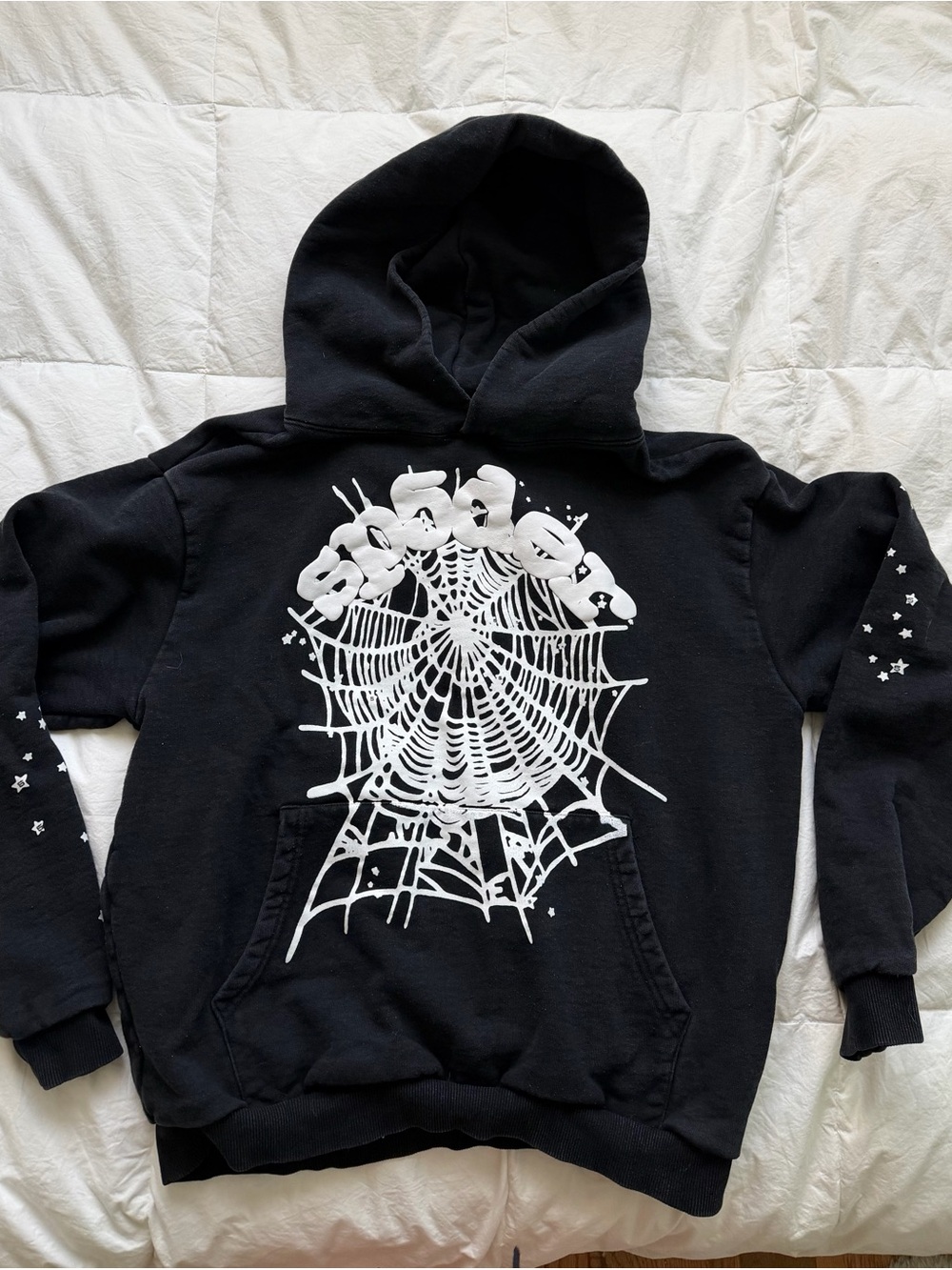 Black Graphic Sp5dee Pullover Hoodie